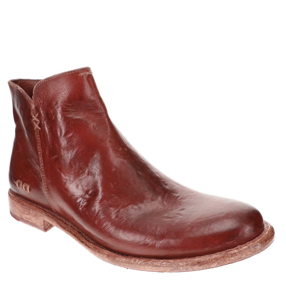 Bed Stu Yurisa Cherry Lacquer Red Leather Ankle Booties Vibram Sole Womens 9